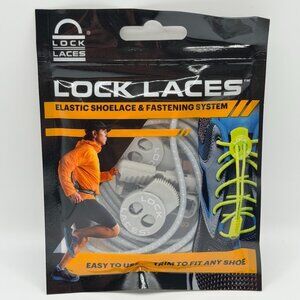 Lock Laces Elastic No Tie Shoelaces One Size Fits All Gray- NEW Sealed- Unisex